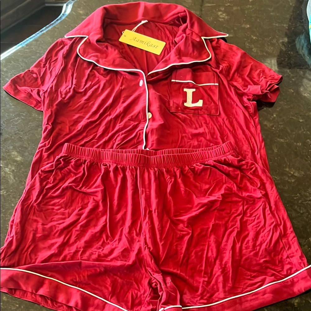 Red Cozy Pajama Set Intimates & Sleepwear